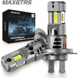 MAXGTRS 2x Kit fari a LED H7 H8 a tre lati con ventola Canbus senza errori 6500K Lampadine di ricambio per fari di guida turbo wireless