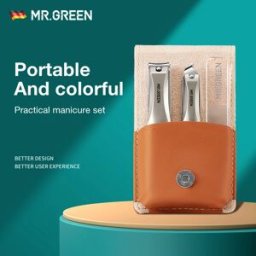 MR.GREEN Set manicure Forbici di grado chirurgico Tagliaunghie in acciaio Set di pedicure Kit da viaggio portatile per la casa Forbici per unghie