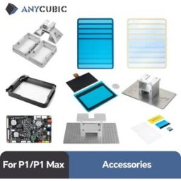 ANYCUBIC Accessori Photon P1 P1 Max: Schermo LCD, 2/5 Pezzi Pellicola FEP, Piatto di Stampa, Serbatoio Resina, Kit di Stampa