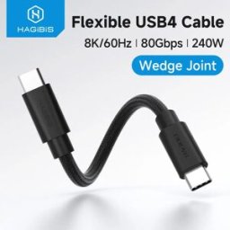 Hagibis Cavo da USB C a USB C Cavo USB 4 con funzionalità complete 80 Gbps 240 W Cavo video 8K a ricarica rapida per Thunderbolt 5 iPhone 17 Pro