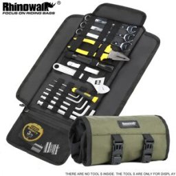 Rhinowalk Borsa per attrezzi per moto Kit di attrezzi per rotolo Borsa da sella Kit di riparazione portatile Custodia per attrezzi Borsa per attrezzi laterale universale di grande capacità