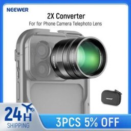 NEEWER Convertitore 2X per teleobiettivo per fotocamera del telefono, teleconvertitore da 240 mm per gabbia per telefono iPhone Android Samsung Xiaomi
