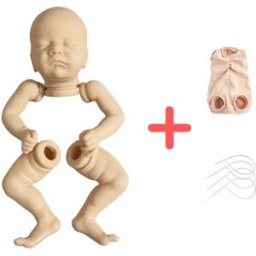 MRB Parti della stampo Charlotte per bambola rinata in vinile non verniciato da 17 pollici Kit per bambola neonato Accessori per bambola smontati con corpo in tessuto
