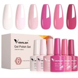 VENALISA 6 pz/kit Collezione di San Valentino Belle Unghie Rosa HEMA LIBERA TPO LIBERA Soak Off UV LED Semi Permanente Set Gel Vernice