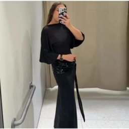 Guobioziy Abito lungo patchwork con paillettes senza schienale da donna Abiti lunghi eleganti a maniche larghe Abiti quotidiani per feste da sera di nuova moda femminile