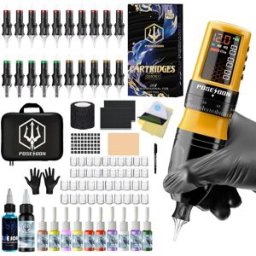 Poseidon Kit tatuaggio V5 Nuovo kit penna tatuaggio giallo per kit macchina tatuaggio trucco permanente Kit pistola tatuaggio wireless regolabile