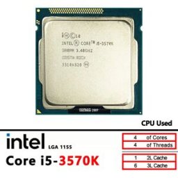 Intel Core i5-3570K i5 3570K 3,4 GHz Utilizzato CPU Quad-Core Quad-Thread 6M 77W LGA 1155