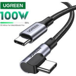 UGREEN 90 ° Cavo da USB C a USB C ad angolo retto PD100W per iPhone 17 16 Samsung S25 Xiaomi 5A Cavo da gioco QC4.0 tipo C a ricarica rapida
