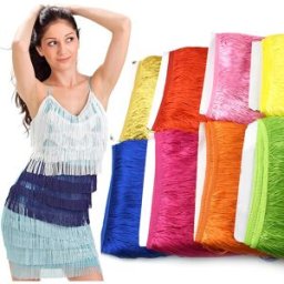 Meetee Passamaneria Decorativa in Pizzo con Nappe Lunghe 30cm, 2/5/10Y, per Abiti, Cucito, Tende, Accessori Fai da Te