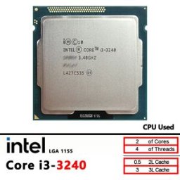 Intel Core i3-3240 Utilizzato CPU i3 3240 Dual-Core da 3,4 GHz 3M 55W LGA 1155