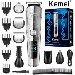 Kemei Tagliacapelli originale tutto in uno per uomo kit per toelettatura barba viso tagliacapelli macchina per tagliare i capelli elettrica impermeabile