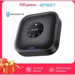 EMEET Altoparlante per Conferenze Wireless 360 ° Microfono per Conferenze Vocali con 4 Microfoni con Cancellazione del Rumore, Vivavoce Bluetooth per Ufficio