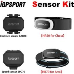 iGPSPORT Kit sensore intelligente, cadenza CAD70 velocità SPD70 cardiofrequenzimetro HR50 petto, braccio HR70 per computer da bici/ciclismo/corsa