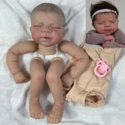 MRB Kit pelle verniciata 3D Reborn Pascale da 18 pollici con ciglia radicate e corpo in tessuto parti di bambole rinate smontate stampi fai da te