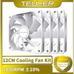 TEUCER 1800RPM 4PIN PWM bianco 12cm Computer Case sistema di raffreddamento ventola Silent PC CPU Cooler 120mm ventole Kit ventola di raffreddamento