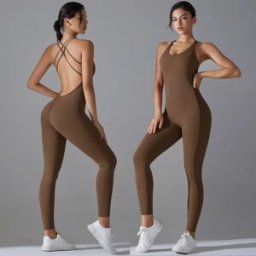 Rooftrellen La tuta scrunch aderente senza schienale sexy solleva il culo tuta da fitness da ballo per donna tuta sportiva da salto push up senza maniche per yoga