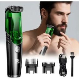 Ms.Dear Barba da uomo senza fili Rasoio elettrico IPX6 Tagliacapelli sottovuoto integrato impermeabile per kit per toelettatura baffi