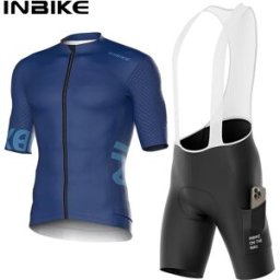 INBIKE Cycling Jersey Set bicicletta pantaloncini a maniche corte abiti per uomo asciugatura rapida Road Biking MTB abbigliamento da ciclismo con tasche