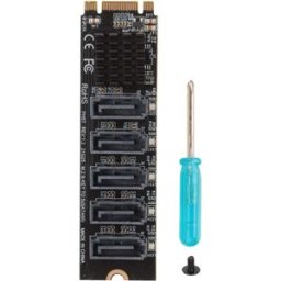 T.F.SKYWINDINTL M.2 NVME PCI-E PCIE X4 X8 X16 a 6 porte 3.0 SATA Scheda adattatore Riser III ASM1166 6 GB/S Chassis server PC Espansione computer