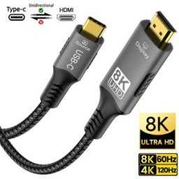 FDBOY Cavo USB C a HDMI 2.1 8K@60Hz, 4K@144Hz, 2K@240Hz, Compatibile con Thunderbolt 3/4, Supporta HDCP 2.3/HDR10