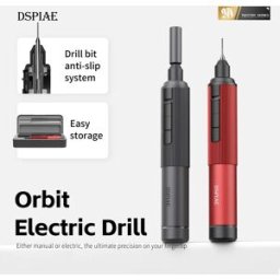 NEWBEAT Nuovo DSPIAE AT-ED01 Orbit Trapano Elettrico a Mano e Cacciavite per Plastica, Legno, Metallo Morbido, Modellismo, Assemblaggio, Hobby, Kit Utensili Fai-da-te Nero/Rosso