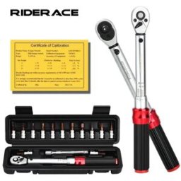 riderace Set di chiavi dinamometriche per bicicletta 15 pezzi 1/4 "2-24Nm Kit di riparazione per moto con chiave a brugola per bici a doppia direzione