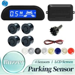 hippcron Kit Sensori di Parcheggio con Display, 4 Sensori da 22mm, Retroilluminazione, Radar di Retromarcia, Monitoraggio in 8 Colori, Universale