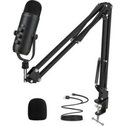 HAOMUREN Professionale USB Streaming Podcast PC Microfono Studio Kit microfono a condensatore cardioide con braccio per la registrazione YouTube