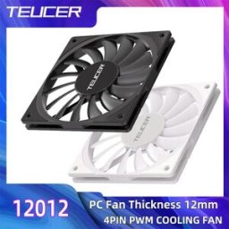 TEUCER TE-12012 Ventola di raffreddamento ultrasottile 120x120x12mm Dimensioni ultrasottili a basso rumore 4PIN PWM per dispositivo di raffreddamento della CPU del computer desktop