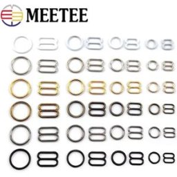 Meetee 50/100 set di metallo O Ring fibbie bikini reggiseno vestiti regolare cursore chiusura cinghia della biancheria intima collegare gancio accessori hardware per cucire