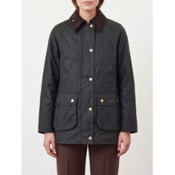 Barbour Giacca Beadnell in cotone cerato con colletto in velluto Verde Taglia 10