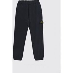 Stone Island Pantaloni jogging da bambino slim fit in cotone con patch logo Nero Taglia 8