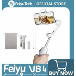 FeiyuTech Stabilizzatore per Smartphone VB4 con Tracciamento AI del Viso, Gimbal a 3 Assi con Asta Selfie Integrata per Registrazione Video, Compatibile con iPhone/Android