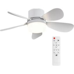 Leclstar Ventilatore da soffitto con luce e telecomando, portatile, con funzione di regolazione dell'intensità luminosa, per camera da letto, cucina, soggiorno.