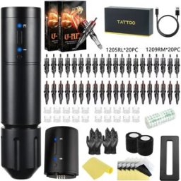 XNET T-Rex Tornado Macchina per tatuaggi wireless professionale Penna rotativa Kit completo completo Corsa da 4,0 mm 40 cartucce per tatuaggio artistico