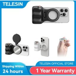 TELESIN Fun Shot Telefono Fotocamera Shoot Hand Grip Supporto per telefono magnetico Aiuto per riprese Maniglia per telecomando per iPhone e Android