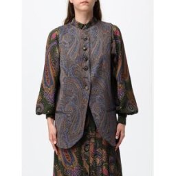 Etro Abito chemisier midi in viscosa con stampa Paisley e maniche a palloncino Fantasia Taglia 44