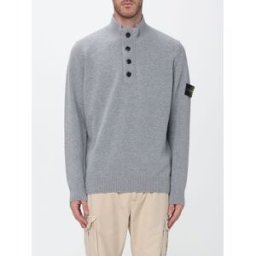 Stone Island Dolcevita in lana vergine con patch logo Compass Grigio Taglia M