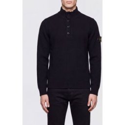Stone Island Dolcevita in lana vergine con patch logo Compass Nero Taglia XXL