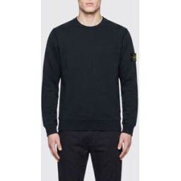 Stone Island Felpa girocollo in cotone con patch logo Compass Blue Navy Taglia XL