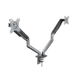 Tooq Supporto da Tavolo per Schermo Inclinabile Girevole 2 Bracci 17-32" - Colore Grigio