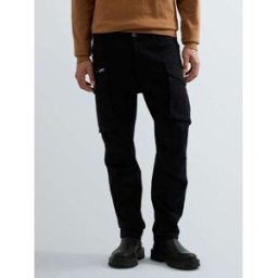 Replay Pantaloni Cargo In Cotone Con Patch Nero 33