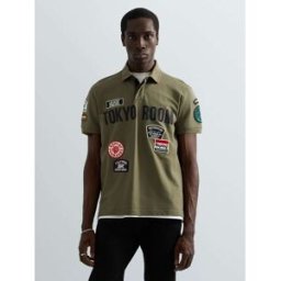 Replay Polo Regular Fit Con Patch Verde L