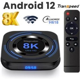 Magcubic Android 12 TV BOX Supporta 8K 4K BT Voice Media Player Set Top Box Allwinner H618 Dual Wifi 32G/64G Quad Core Cortex A53