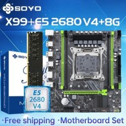 Soyo Set scheda madre X99 TPM2.0 con CPU LGA2011-3 Xeon E5 2680 V4 DDR4 8G*1 supporto DDR4 RAM M.2 SATA3 Accessori per computer