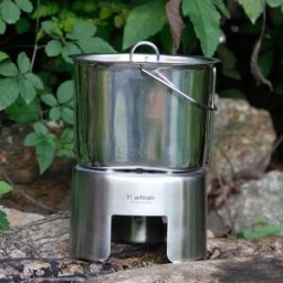 Tiartisan di Campeggio Esterna Pentolame E Utensili per Cucinare 304 in Acciaio Inox Esercito Edizione Mensa Lunch Box Tazza di Legno Stufa Set con Maniglia Appeso Pentola