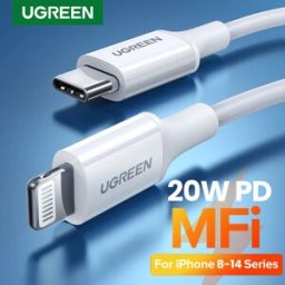 UGREEN Cavo MFi 20W PD da USB C a Lightning per iPhone 14 13 12 Pro Max ricarica rapida per cavo iPad Mini Phone tipo C