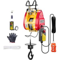 succebuy Paranco elettrico 2 in 1 1100 libbre 1800 W Verricello portatile cablato/wireless Altezza di sollevamento di 98 piedi per rimorchio in garage