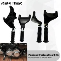 REWMTER Moto Passeggero Posteriore Pedane Poggiapiedi Kit di Montaggio Pedale Nero Per Harley Sportster XL1200 883 72 48 2000-2013 2014-2022