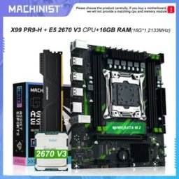 MACHINIST Scheda Madre PR9-H X99 LGA 2011-3 Set Combo con Processore CPU Xeon E5 2670 V3 Opzionale, Memoria RAM ECC DDR4 da 16G, NAME M.2